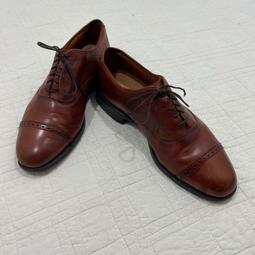Allen Edmonds Byron Brown Leather Cap Toe Brogue Oxford Dress Shoes Mens 8 D